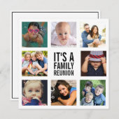 エイトファミリー懇親会フォトコラージホワイト 招待状 (正面/裏面)