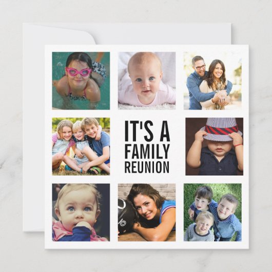 エイトファミリー懇親会フォトコラージホワイト 招待状 (正面)