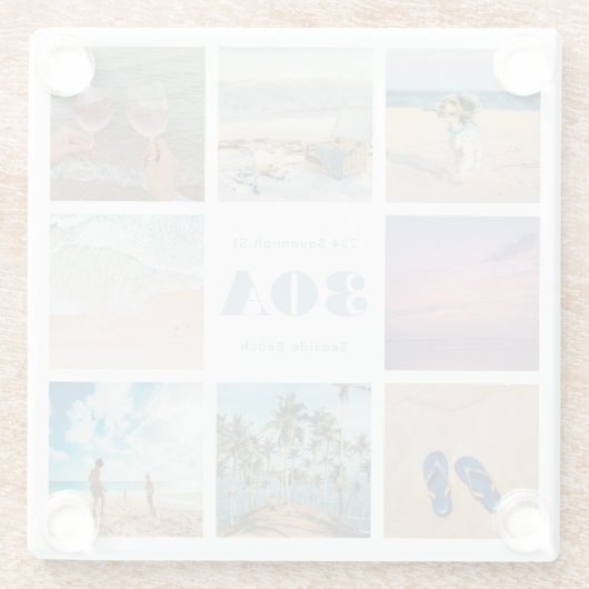 エイトフォトビーチハウスデコール ガラスコースター (裏面)
