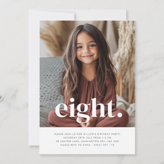 エイトフォトファースト誕生日招待状 招待状 (正面)