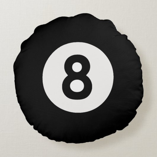 エイトボールデザイン円枕 ラウンドクッション (裏面)