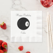 エイトボールビリヤードテーマカスタム 縁ありランチョンナプキン (インサイチュ)