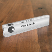 エイトボールビリヤードテーマ デスクネームプレート (側面)