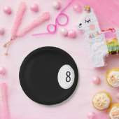 エイトボールビリヤードテーマ ペーパープレート (パーティー)