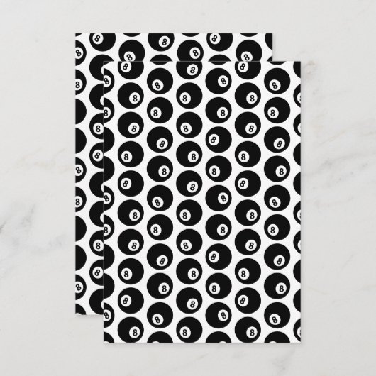 エイトボールビリヤードプールパターンのカスタム色 サンキューカード (正面/裏面)