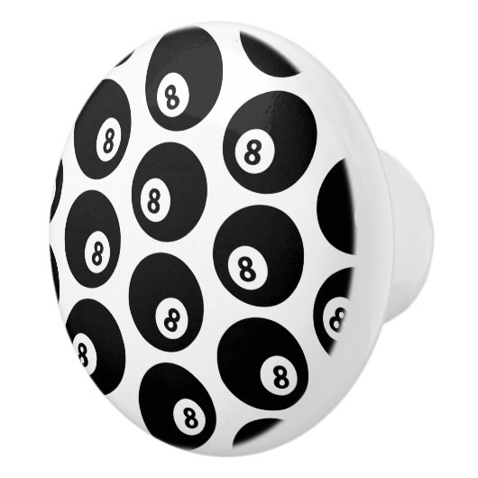エイトボールビリヤードプールパターンのカスタム色 セラミックノブ (右)
