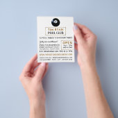 エイトボール、プールクラブ、スヌーカー広告クラブ チラシ (手)
