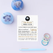 エイトボール、プールクラブ、スヌーカー広告クラブ チラシ (シングル)