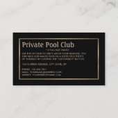 エイトボール、プールクラブ、プールプレーヤー 名刺 (裏面)