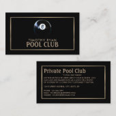 エイトボール、プールクラブ、プールプレーヤー 名刺 (正面/裏面)