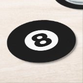 エイトボール ラウンドペーパーコースター (アングル)
