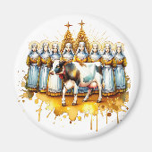 エイトメイド乳搾り | クリスマスの12日 マグネット (正面)