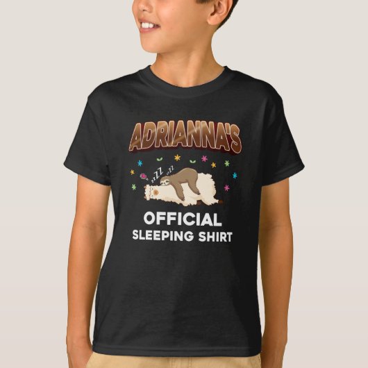 エイドリアナネームギフト眠るシャツ眠る昼寝 Tシャツ (正面)