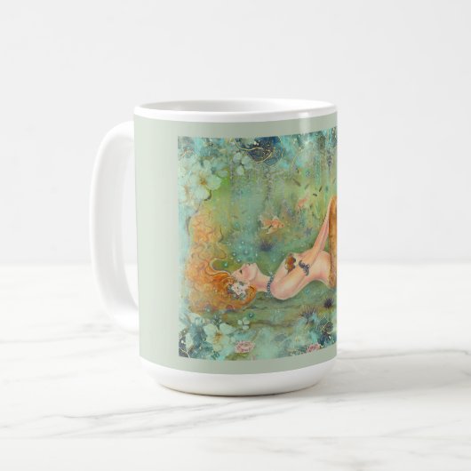 エイドリフト平和な人魚プリントバイルネ コーヒーマグカップ (正面左)
