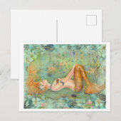 エイドリフト平和な人魚プリントバイルネ ポストカード (正面/裏面)