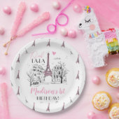 エイフェルタワーパリパリパリの誕生日パーティー、任意の年齢 ペーパープレート (パーティー)