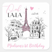 エイフェルタワーパリパリパリハッピーバースデーany Age スクエアシール (正面)