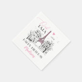 エイフェルタワーパリパリパリハッピーバースデーany Age スタンダードカクテルナプキン (角)