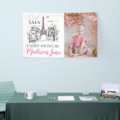 エイフェルタワーパリパリパリ写真ハッピーバースデー 横断幕 (トレードショー)