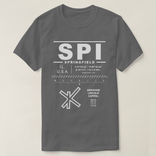 エイブラハムリンカーンキャピタル空港SPI Tシャツ (デザイン正面)
