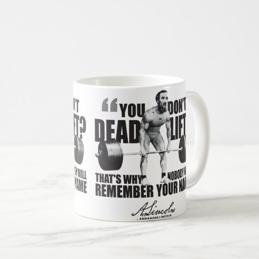 エイブラハムリンカーンジムユーモア – Deadlift コーヒーマグカップ (正面右)