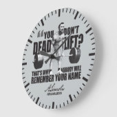 エイブラハムリンカーンジムユーモア – Deadlift ラージ壁時計 (傾斜)