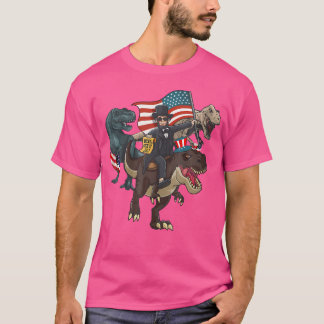 エイブラハムリンカーンメリカTレックス7月Usa Flaの4th Tシャツ