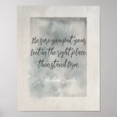 エイブラハムリンカーン引用文は堅い灰色のヴィンテージの外観を立つ ポスター (正面)