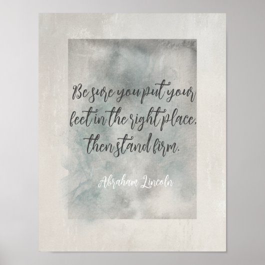 エイブラハムリンカーン引用文は堅い灰色のヴィンテージの外観を立つ ポスター (正面)
