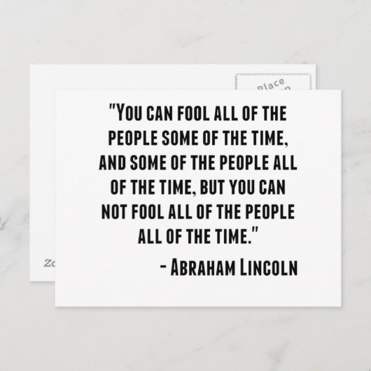 エイブラハムリンカーン引用文 ポストカード (正面/裏面)