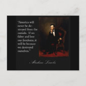 エイブラハムリンカーン引用文&ポートレート ポストカード (正面)