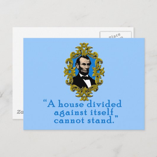 エイブラハムリンカーン引用文Aハウスディビジョン ポストカード (正面/裏面)