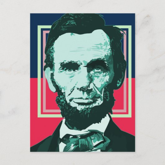 エイブラハムリンカーン – レトロ ポストカード (正面)