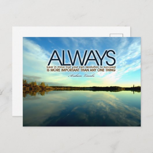 エイブラハム感動的リンカーン引用文"常に" ポストカード (正面/裏面)