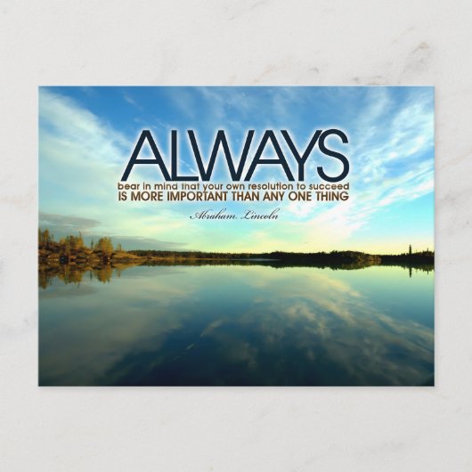 エイブラハム感動的リンカーン引用文"常に" ポストカード (正面)