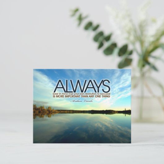 エイブラハム感動的リンカーン引用文"常に" ポストカード (スタンド正面)