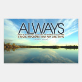 エイブラハム感動的リンカーン引用文"常に" 長方形シール (正面)