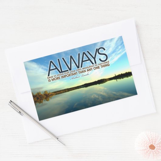 エイブラハム感動的リンカーン引用文"常に" 長方形シール (封筒)