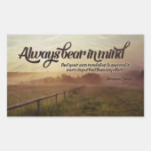 エイブラハム感動的リンカーン引用文"常に" 長方形シール (正面)