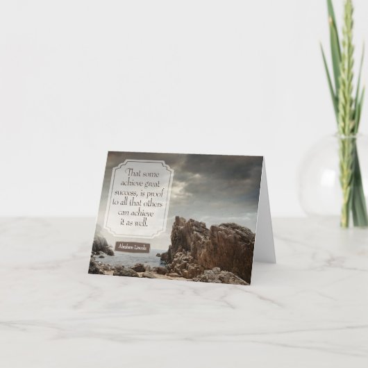 エイブラハム感動的リンカーン引用文「成功」 サンキューカード (正面)