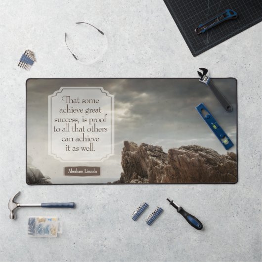 エイブラハム感動的リンカーン引用文「成功」 デスクマット (ワークステーション)