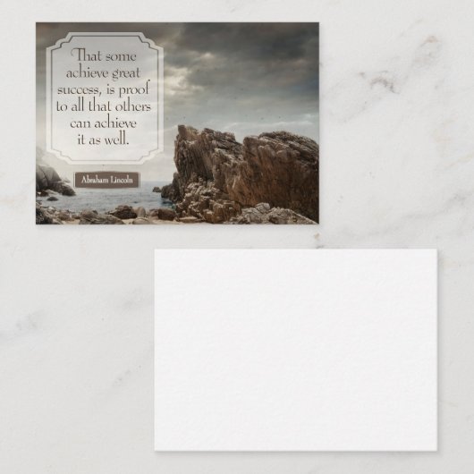 エイブラハム感動的リンカーン引用文「成功」 ノートカード (正面/裏面)