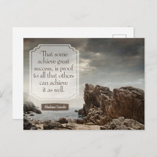 エイブラハム感動的リンカーン引用文「成功」 ポストカード (正面/裏面)