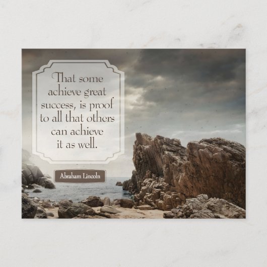 エイブラハム感動的リンカーン引用文「成功」 ポストカード (正面)