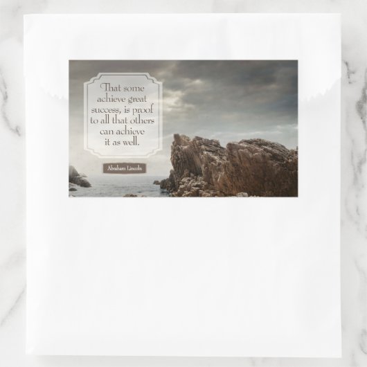 エイブラハム感動的リンカーン引用文「成功」 長方形シール (バッグ)