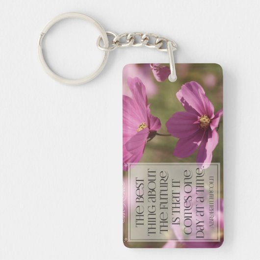 エイブラハム感動的リンカーン引用文「未来」 キーホルダー (正面)