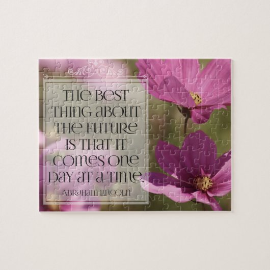 エイブラハム感動的リンカーン引用文「未来」 ジグソーパズル (横)