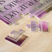 エイブラハム感動的リンカーン引用文「未来」 ジグソーパズル (側面)