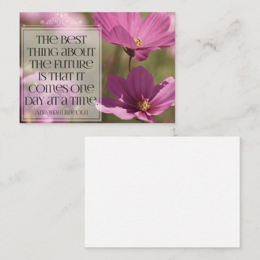 エイブラハム感動的リンカーン引用文「未来」 ノートカード (正面/裏面)