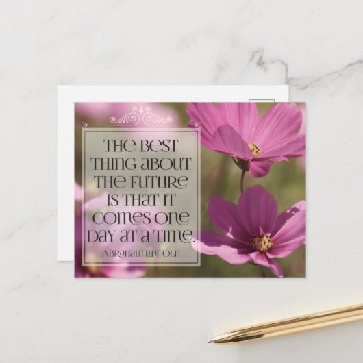 エイブラハム感動的リンカーン引用文「未来」 ポストカード (正面/裏面インサイチュ)